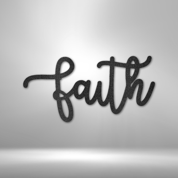 Scripture Sign Faith Script Steel Sign Laser Cut Powder Coated Home & Office Me